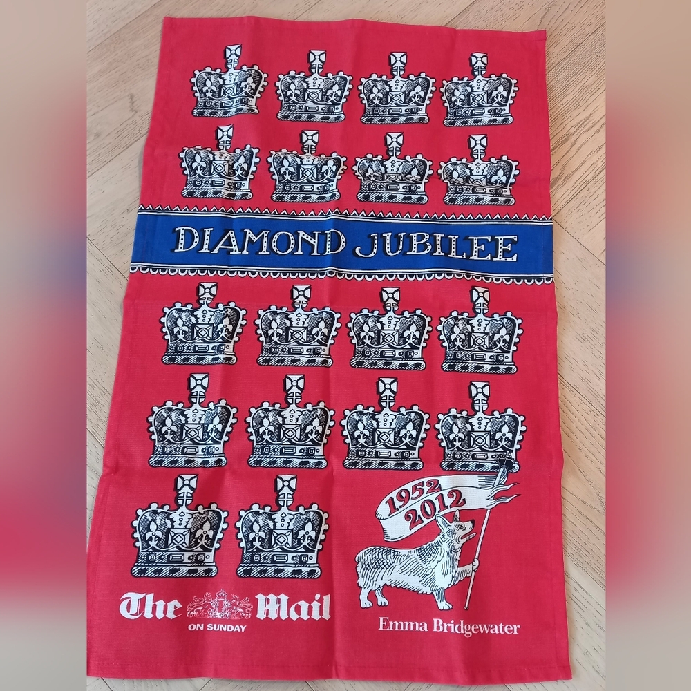 Emma Bridgewater x The Mail "Diamond Jubilee 2012" Tea Towel. Made In UK